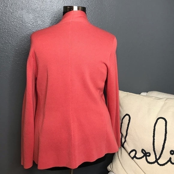 Eileen Fisher Silk & Organic Cotton Longline Cardigan in Watermelon size 1X - Picture 3 of 5